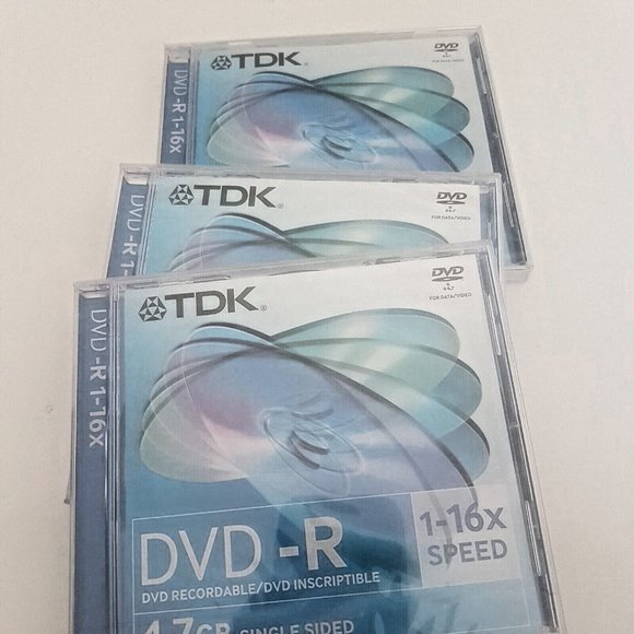 TDK DVD-R 4.7 Gb Lot of 3  16X Blank DVD Media  Lot of 3 - Picture 5 of 5